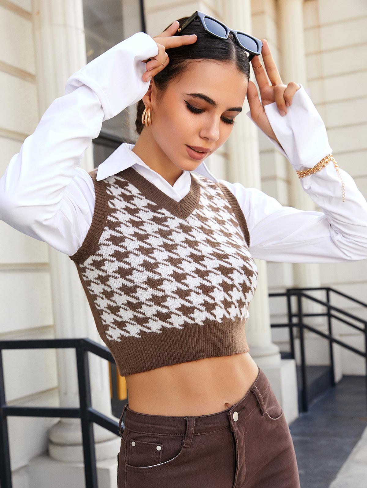 Stylish Work Outfits, Outfit Summer Ideas Light Academia Crop Sweater Vest Stylish Work Outfits, Outfit Summer Ideas Light Academia Crop Sweater Vest