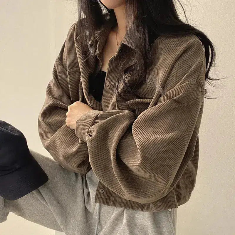 Stylish Work Outfits, Outfit Summer Ideas Light Academia Cropped Corduroy Jacket Stylish Work Outfits, Outfit Summer Ideas Light Academia Cropped Corduroy Jacket