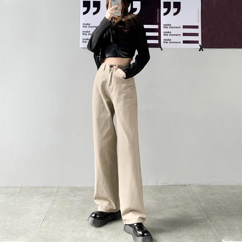 Stylish Work Outfits, Outfit Summer Ideas Light Academia High Waist Denim Pants