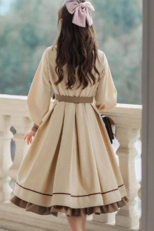 Stylish Work Outfits, Outfit Summer Ideas Light Academia Uniform Midi Dress