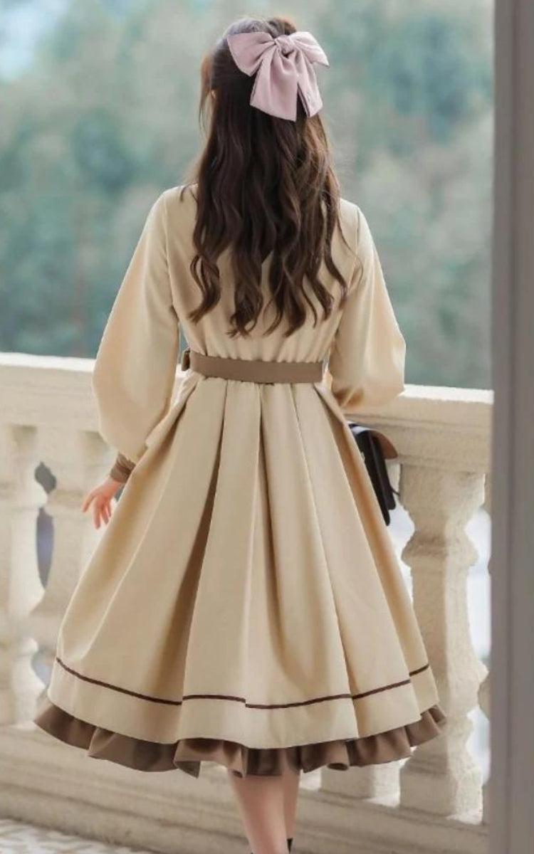 Stylish Work Outfits, Outfit Summer Ideas Light Academia Uniform Midi Dress Stylish Work Outfits, Outfit Summer Ideas Light Academia Uniform Midi Dress