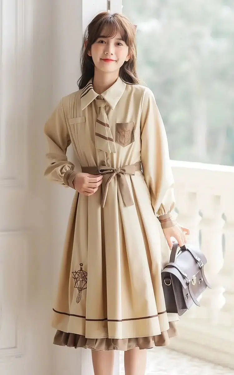 Stylish Work Outfits, Outfit Summer Ideas Light Academia Uniform Midi Dress Stylish Work Outfits, Outfit Summer Ideas Light Academia Uniform Midi Dress