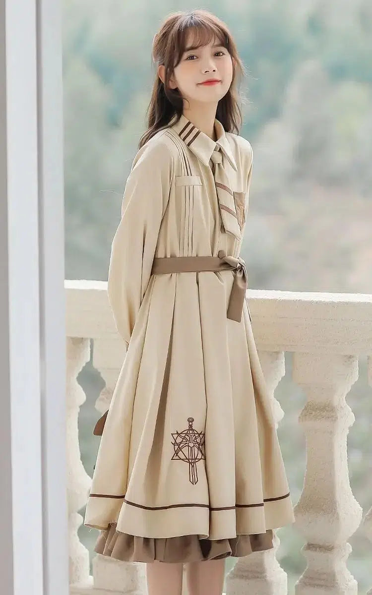 Stylish Work Outfits, Outfit Summer Ideas Light Academia Uniform Midi Dress Stylish Work Outfits, Outfit Summer Ideas Light Academia Uniform Midi Dress