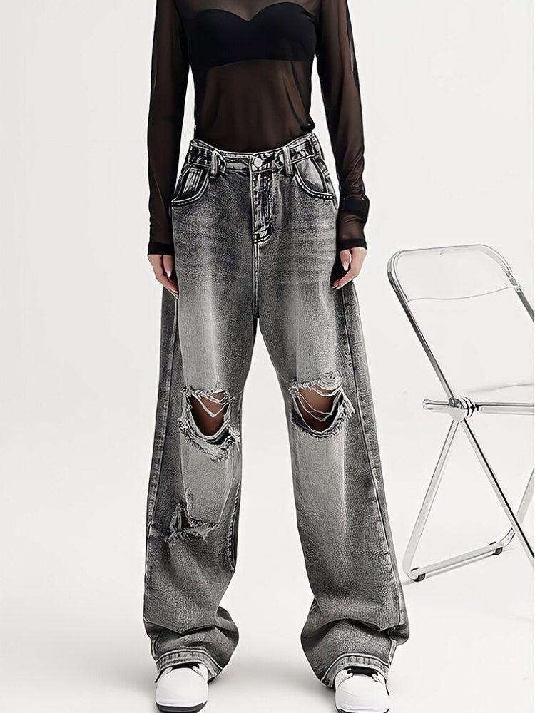 Stylish Work Outfits, Outfit Summer Ideas Light Wash Low Rise Ripped Jeans Stylish Work Outfits, Outfit Summer Ideas Light Wash Low Rise Ripped Jeans