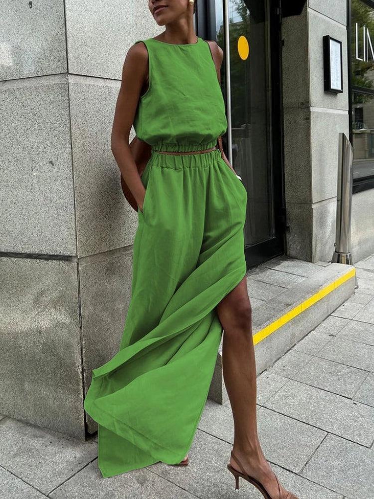 Stylish Work Outfits, Outfit Summer Ideas Linen Top & Pants Two Piece Set Stylish Work Outfits, Outfit Summer Ideas Linen Top & Pants Two Piece Set