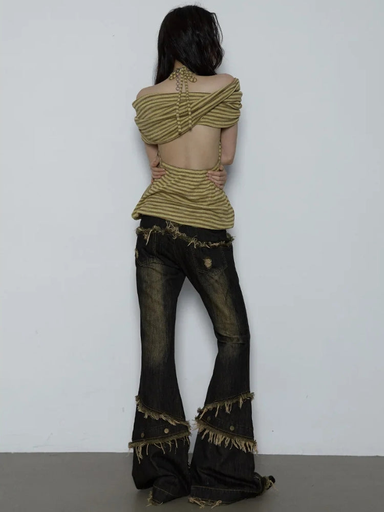 Stylish Work Outfits, Outfit Summer Ideas Low Rise Flare Jeans Stylish Work Outfits, Outfit Summer Ideas Low Rise Flare Jeans