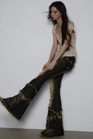 Stylish Work Outfits, Outfit Summer Ideas Low Rise Flare Jeans