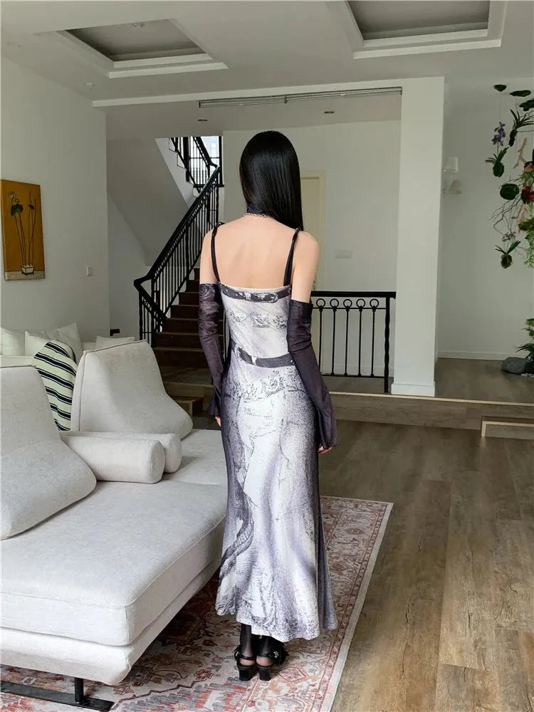 Stylish Work Outfits, Outfit Summer Ideas Marble Maxi Dress