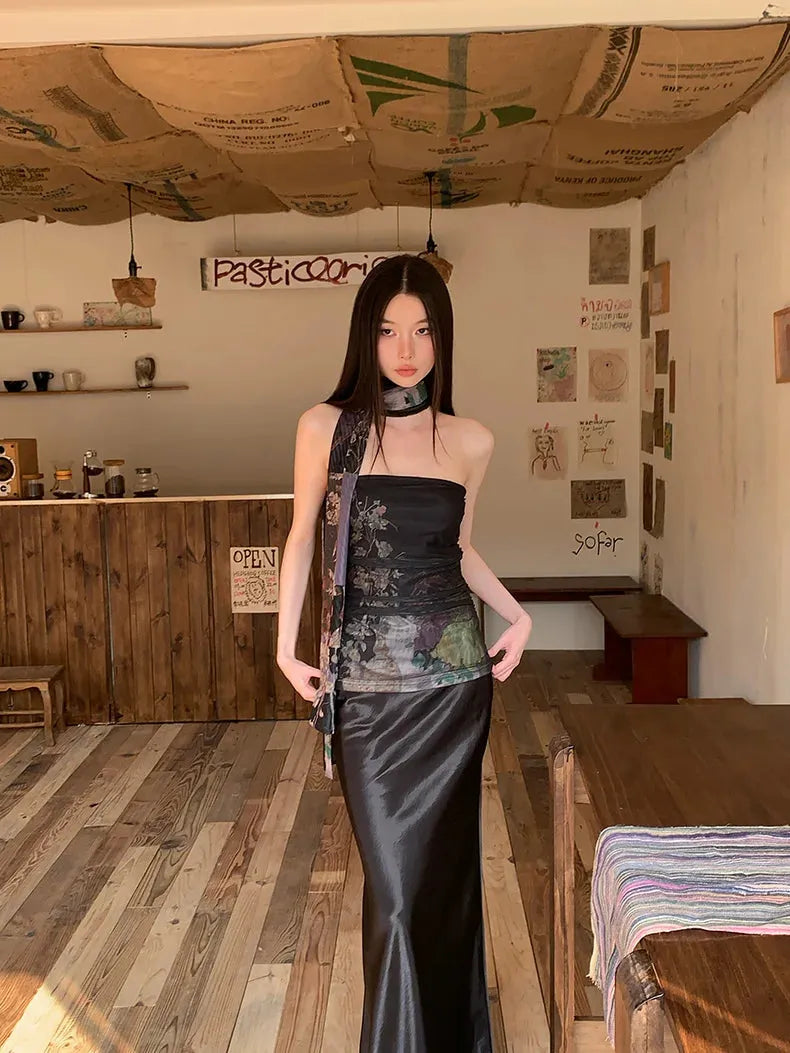 Stylish Work Outfits, Outfit Summer Ideas Mesh Layered Tube Top Stylish Work Outfits, Outfit Summer Ideas Mesh Layered Tube Top