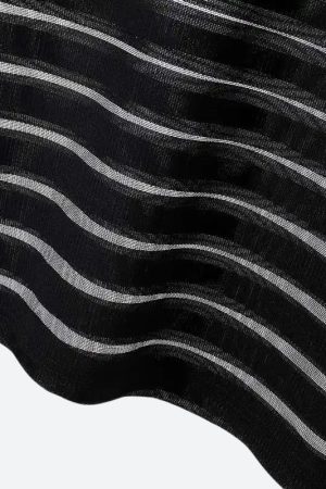 Stylish Work Outfits, Outfit Summer Ideas Mesh Striped Sheer Top