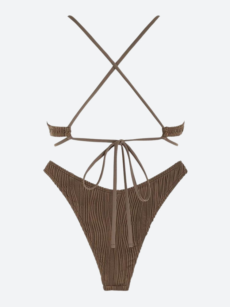 Stylish Work Outfits, Outfit Summer Ideas Metal Hardware Criss Cross Bikini Set Stylish Work Outfits, Outfit Summer Ideas Metal Hardware Criss Cross Bikini Set