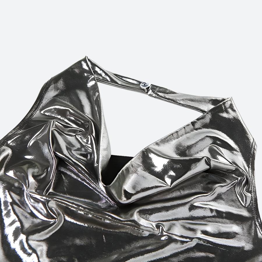 Stylish Work Outfits, Outfit Summer Ideas Metallic Halter Neck Mini Dress Stylish Work Outfits, Outfit Summer Ideas Metallic Halter Neck Mini Dress