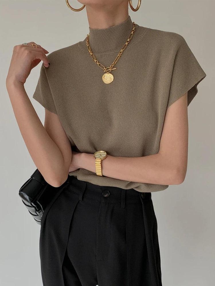 Stylish Work Outfits, Outfit Summer Ideas Mock Neck Sweater Stylish Work Outfits, Outfit Summer Ideas Mock Neck Sweater