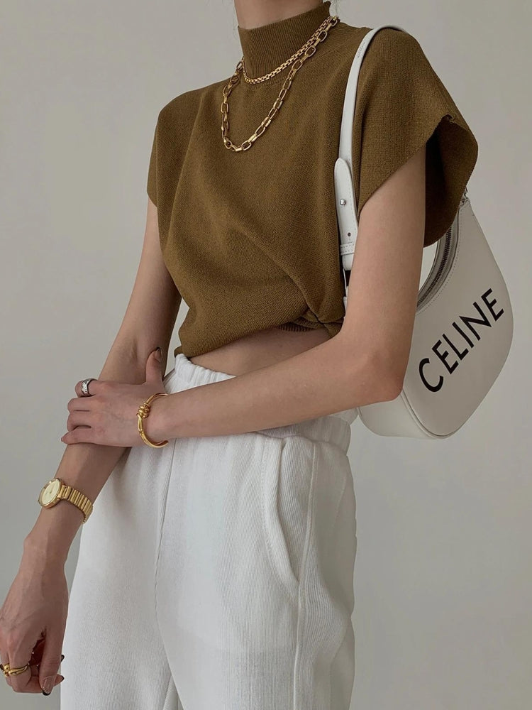 Stylish Work Outfits, Outfit Summer Ideas Mock Neck Sweater