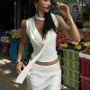 Stylish Work Outfits, Outfit Summer Ideas Neck Tie Tank Top