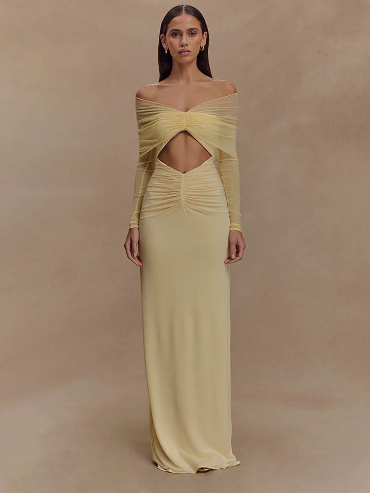 Stylish Work Outfits, Outfit Summer Ideas Off Shoulder Cut Out Maxi Dress
