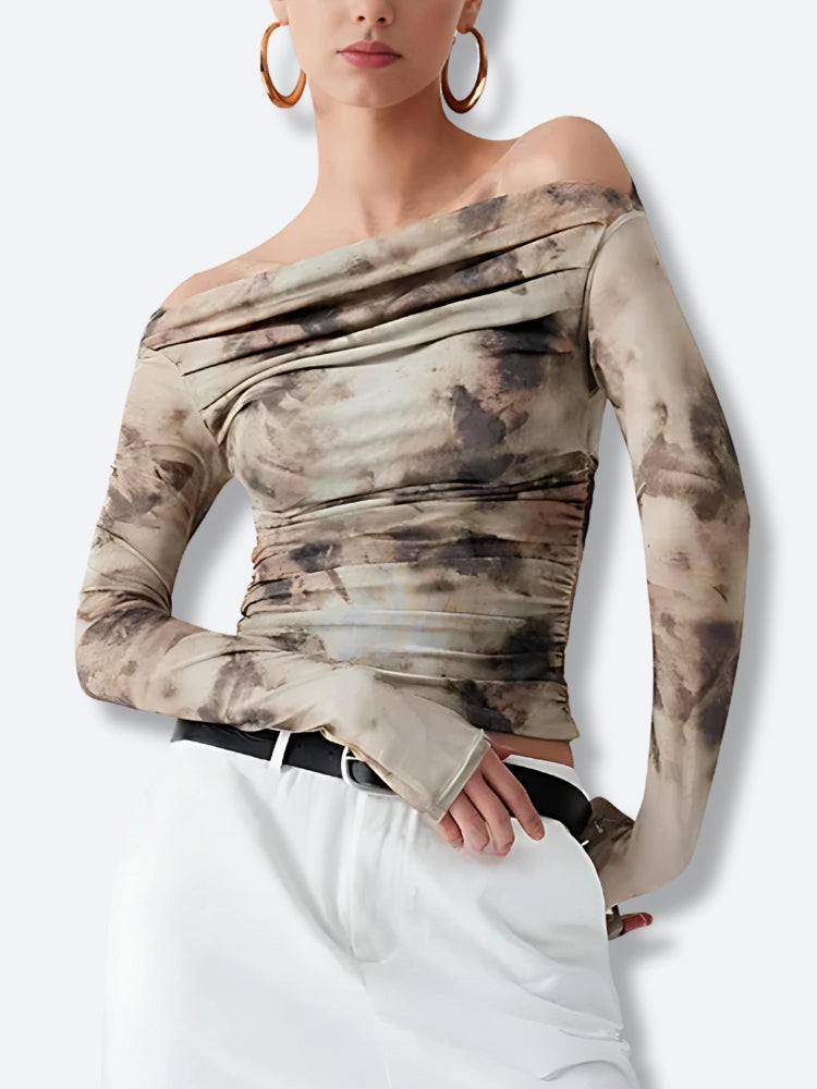 Stylish Work Outfits, Outfit Summer Ideas Off Shoulder Ruched Mesh Top Stylish Work Outfits, Outfit Summer Ideas Off Shoulder Ruched Mesh Top