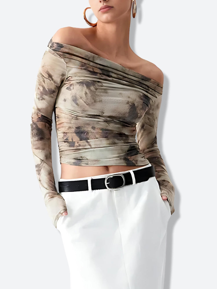 Stylish Work Outfits, Outfit Summer Ideas Off Shoulder Ruched Mesh Top Stylish Work Outfits, Outfit Summer Ideas Off Shoulder Ruched Mesh Top