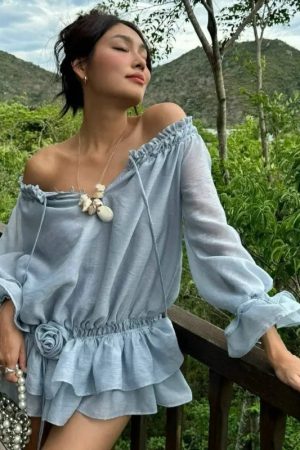 Stylish Work Outfits, Outfit Summer Ideas Off Shoulder Ruffled Mini Dress