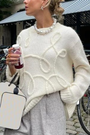 Stylish Work Outfits, Outfit Summer Ideas Old Money Knitted Sweater