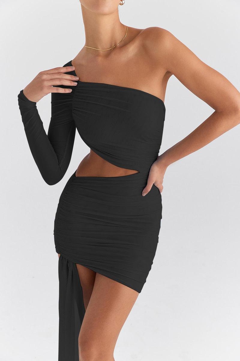 Stylish Work Outfits, Outfit Summer Ideas One Shoulder Cut Out Mini Dress Stylish Work Outfits, Outfit Summer Ideas One Shoulder Cut Out Mini Dress