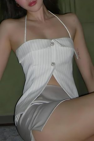 Stylish Work Outfits, Outfit Summer Ideas Open Front Striped Shirt Top