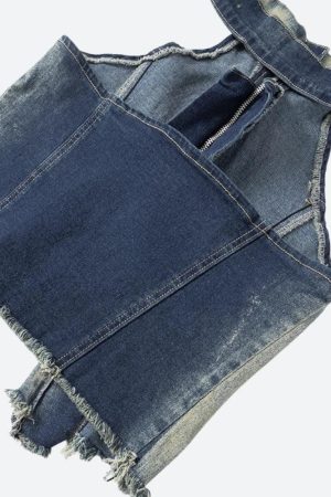 Stylish Work Outfits, Outfit Summer Ideas Open Front Zip-Up Denim Top