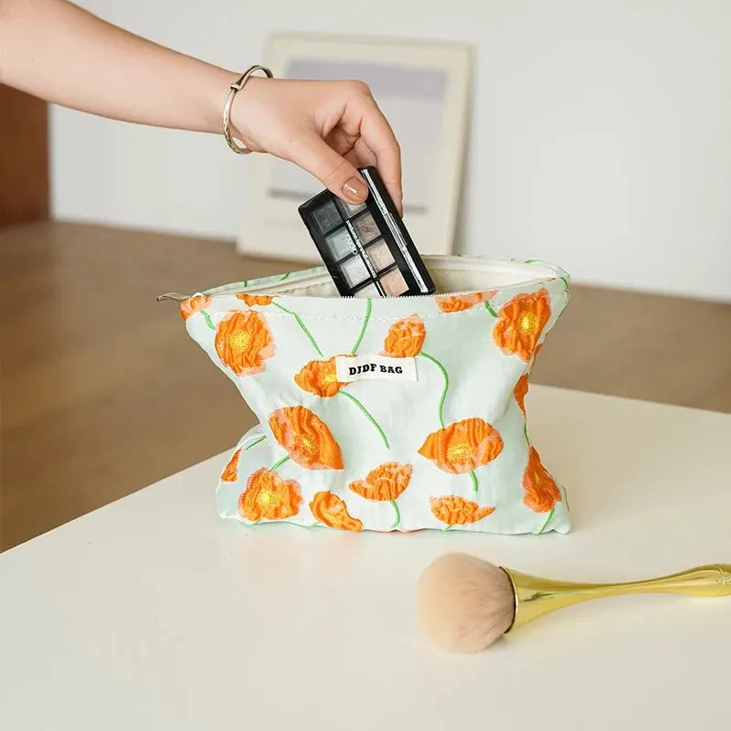 Stylish Work Outfits, Outfit Summer Ideas Orange Flowers Makeup Bag Stylish Work Outfits, Outfit Summer Ideas Orange Flowers Makeup Bag