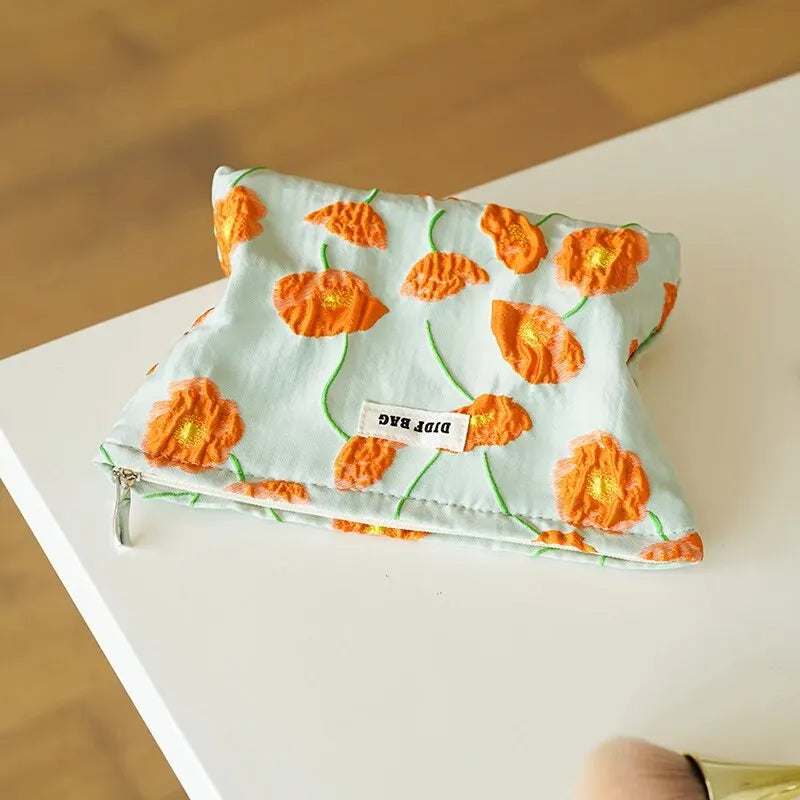 Stylish Work Outfits, Outfit Summer Ideas Orange Flowers Makeup Bag Stylish Work Outfits, Outfit Summer Ideas Orange Flowers Makeup Bag