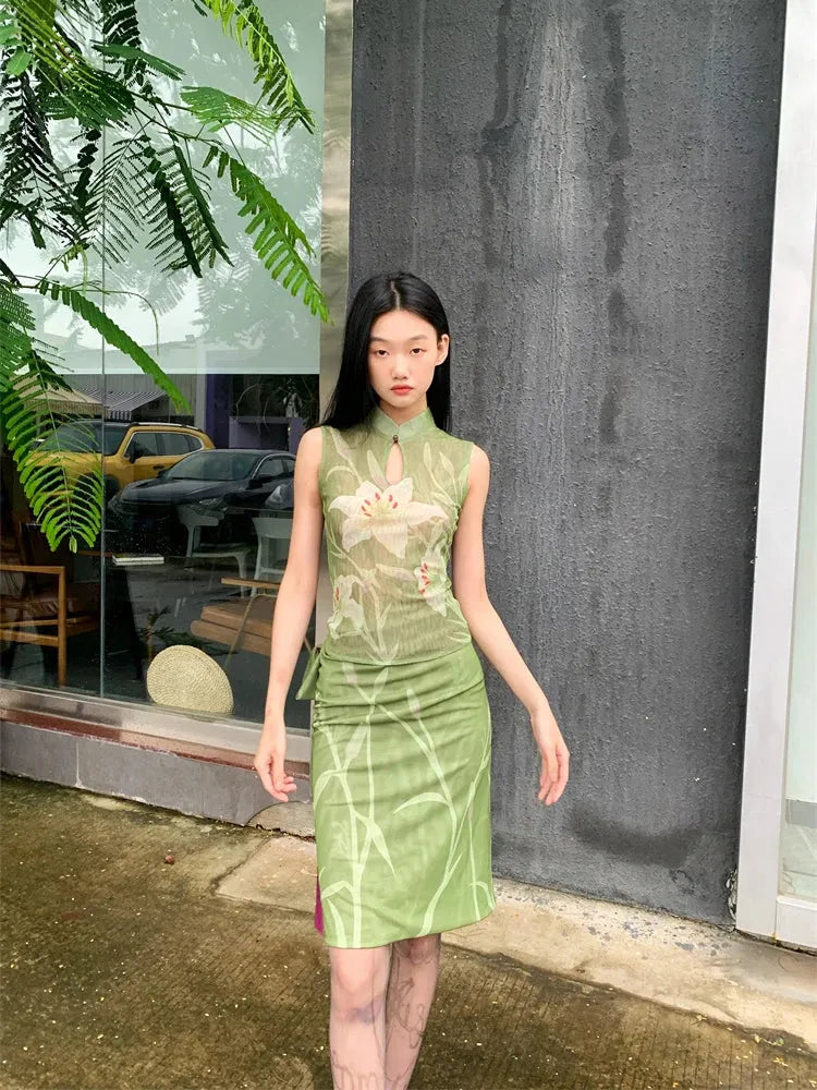 Stylish Work Outfits, Outfit Summer Ideas Orchid Top & Midi Skirt Two Piece Set