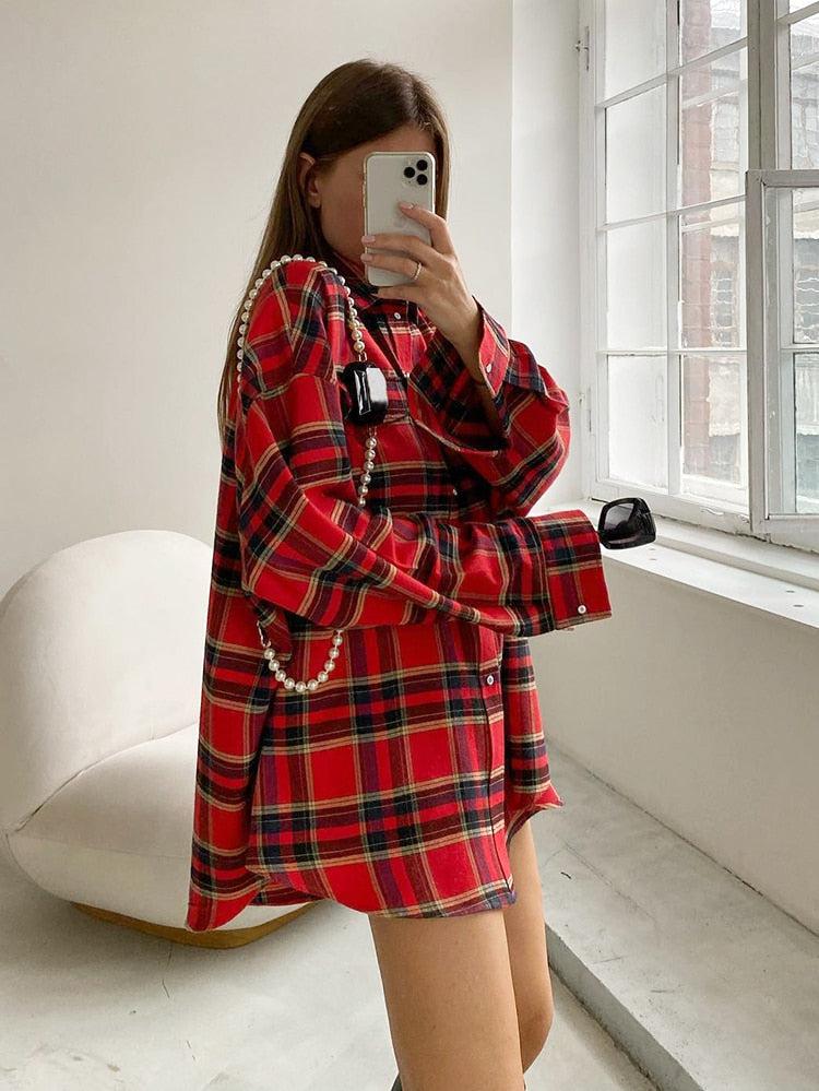 Stylish Work Outfits, Outfit Summer Ideas Oversized Plaid Shirt