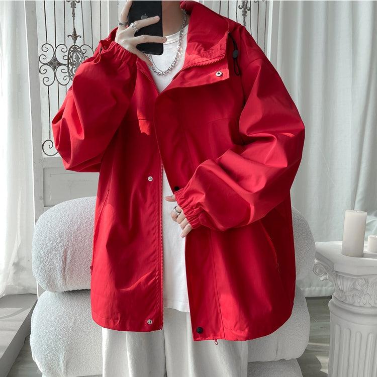 Stylish Work Outfits, Outfit Summer Ideas Oversized Windbreaker Hooded Jacket Stylish Work Outfits, Outfit Summer Ideas Oversized Windbreaker Hooded Jacket