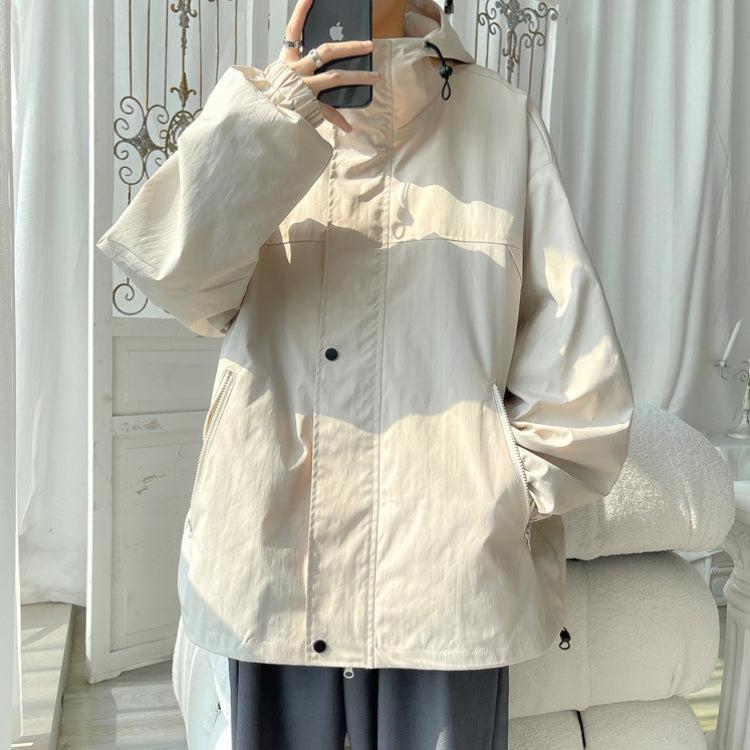 Stylish Work Outfits, Outfit Summer Ideas Oversized Windbreaker Hooded Jacket Stylish Work Outfits, Outfit Summer Ideas Oversized Windbreaker Hooded Jacket