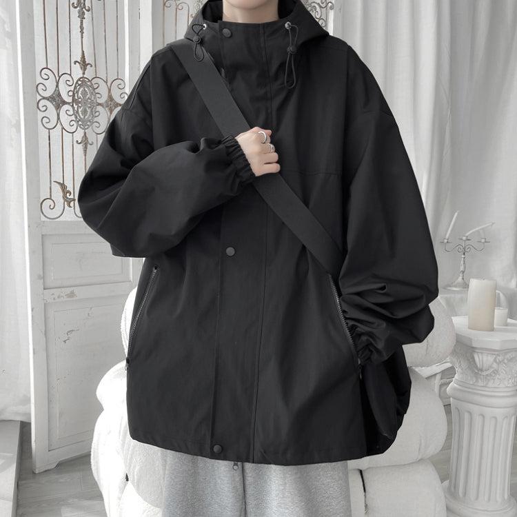 Stylish Work Outfits, Outfit Summer Ideas Oversized Windbreaker Hooded Jacket