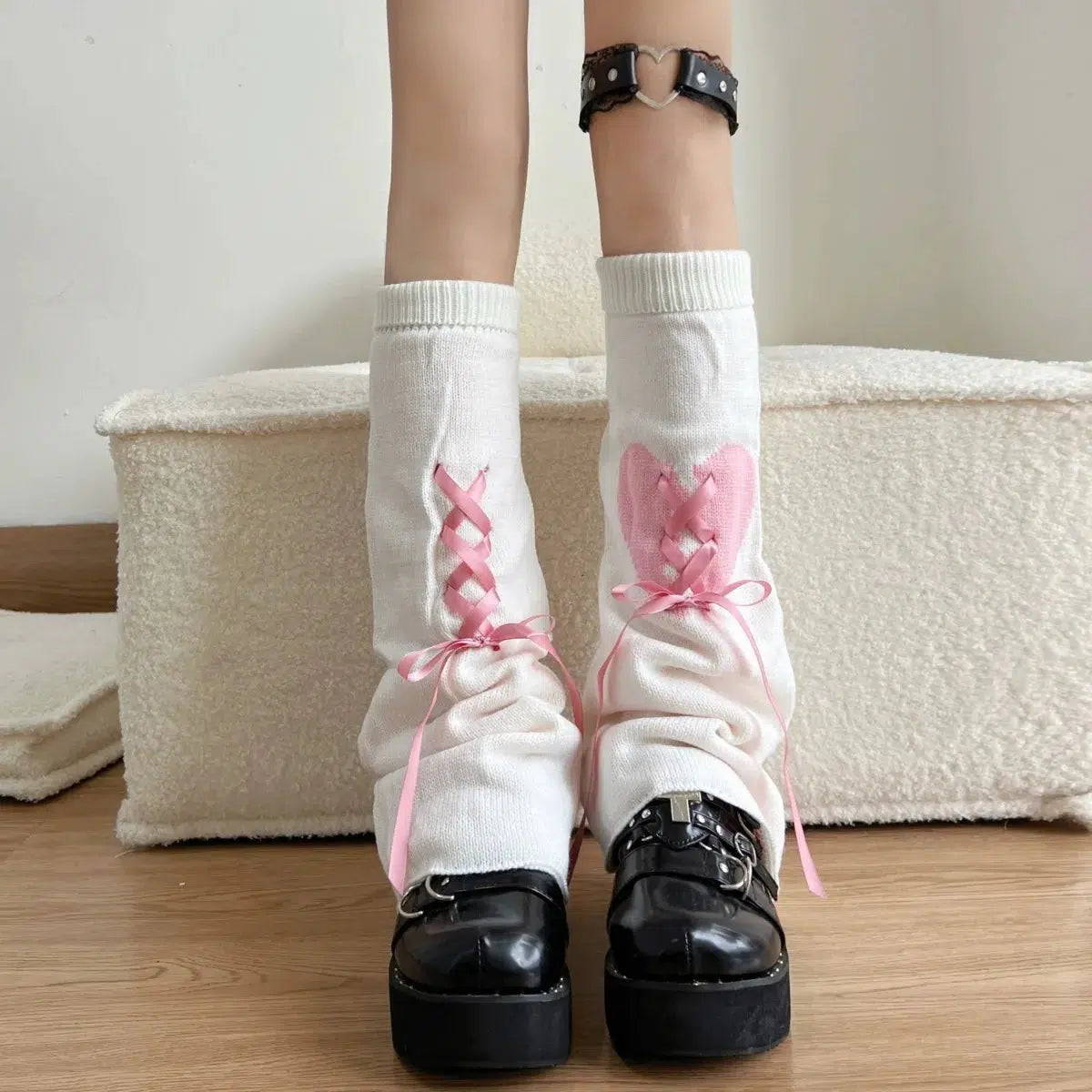 Stylish Work Outfits, Outfit Summer Ideas Pastel Goth Broken Heart Lace Up Leg Warmers Stylish Work Outfits, Outfit Summer Ideas Pastel Goth Broken Heart Lace Up Leg Warmers