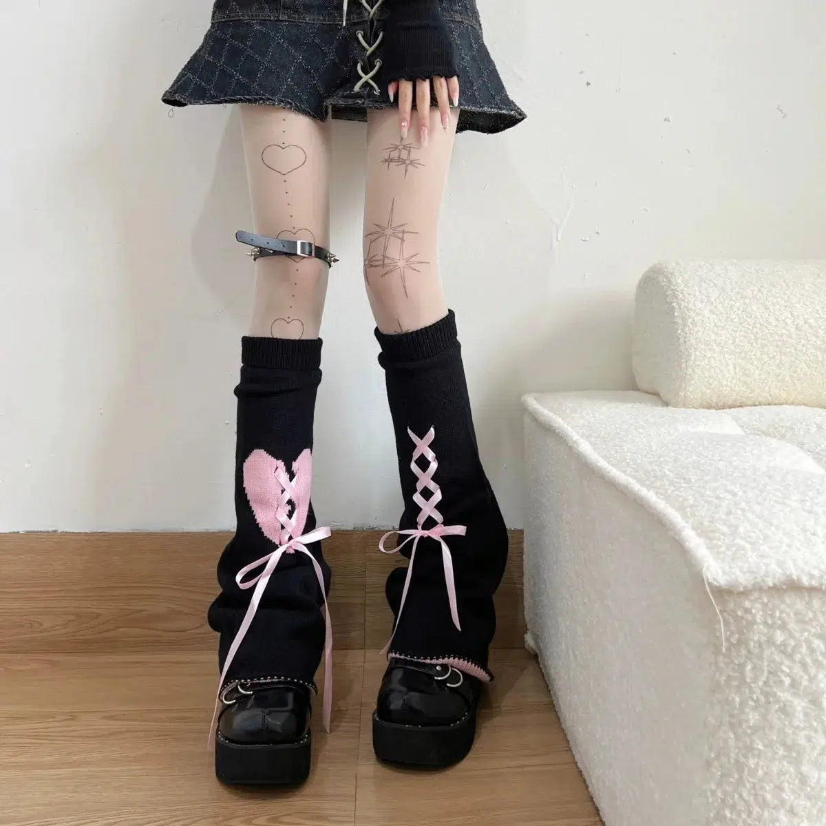 Stylish Work Outfits, Outfit Summer Ideas Pastel Goth Broken Heart Lace Up Leg Warmers Stylish Work Outfits, Outfit Summer Ideas Pastel Goth Broken Heart Lace Up Leg Warmers