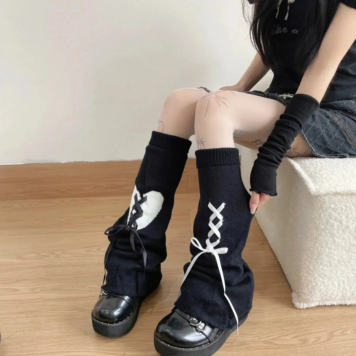 Stylish Work Outfits, Outfit Summer Ideas Pastel Goth Broken Heart Lace Up Leg Warmers Stylish Work Outfits, Outfit Summer Ideas Pastel Goth Broken Heart Lace Up Leg Warmers