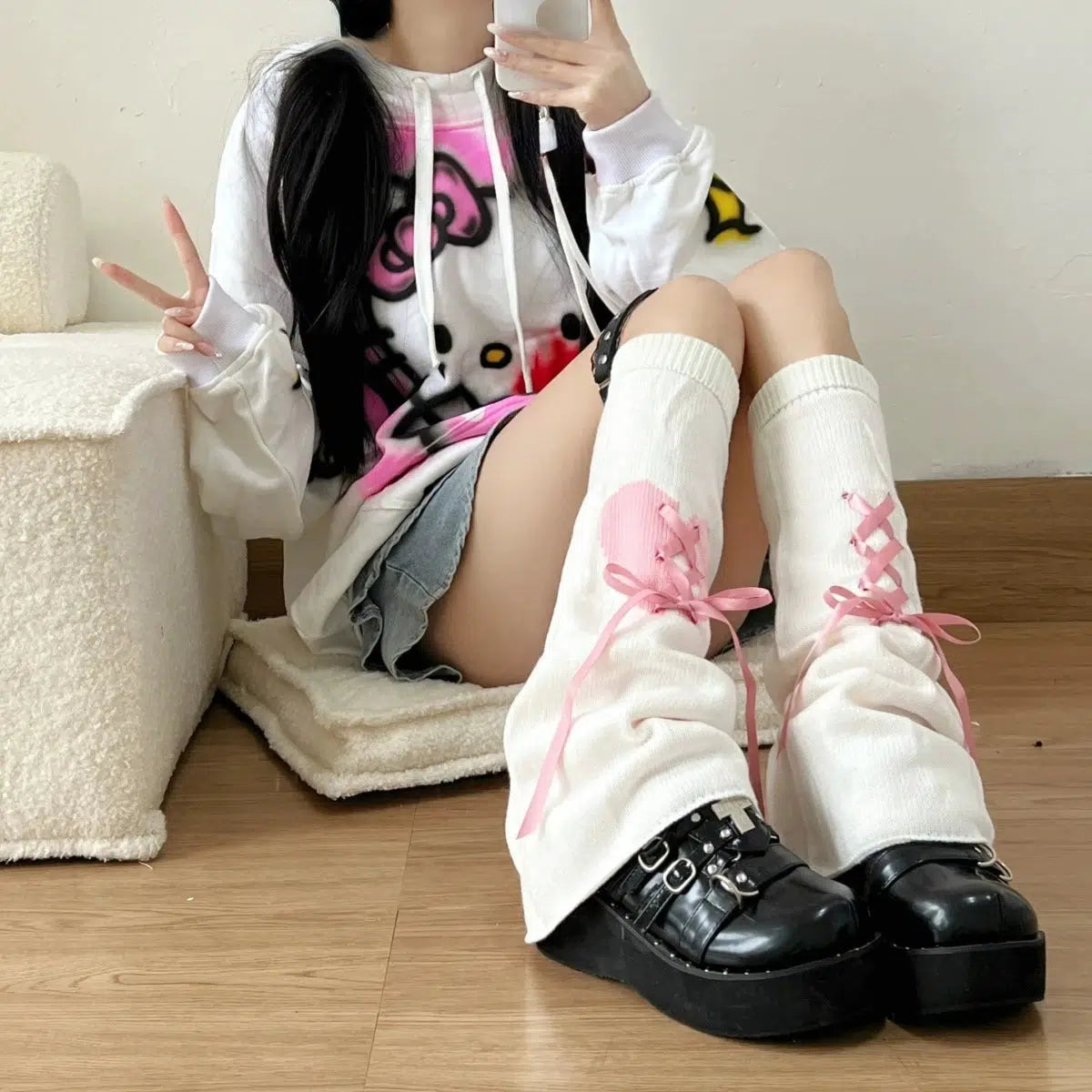 Stylish Work Outfits, Outfit Summer Ideas Pastel Goth Broken Heart Lace Up Leg Warmers Stylish Work Outfits, Outfit Summer Ideas Pastel Goth Broken Heart Lace Up Leg Warmers