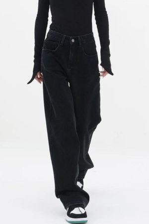 Stylish Work Outfits, Outfit Summer Ideas Patch Pocket Straight Leg Denim Jeans