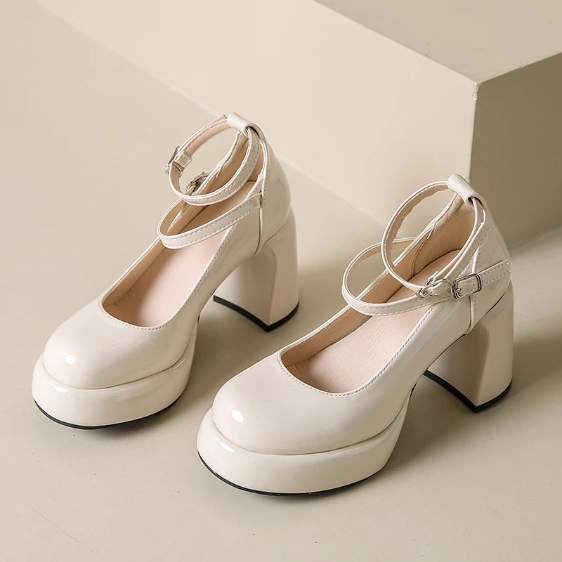 Stylish Work Outfits, Outfit Summer Ideas Patent Leather Mary Jane High Heels Stylish Work Outfits, Outfit Summer Ideas Patent Leather Mary Jane High Heels
