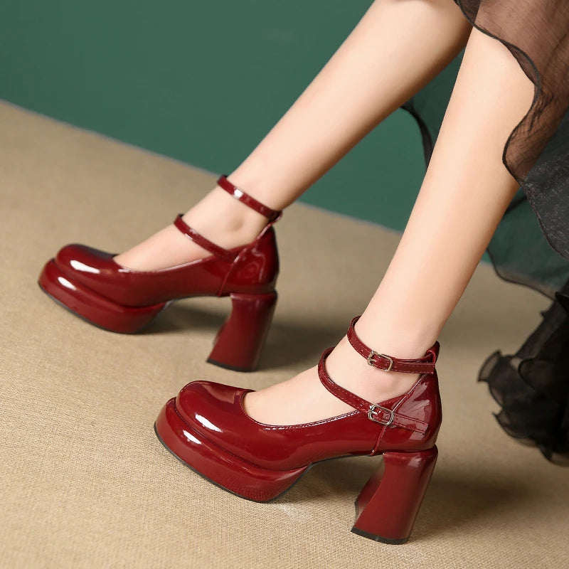Stylish Work Outfits, Outfit Summer Ideas Patent Leather Mary Jane High Heels Stylish Work Outfits, Outfit Summer Ideas Patent Leather Mary Jane High Heels