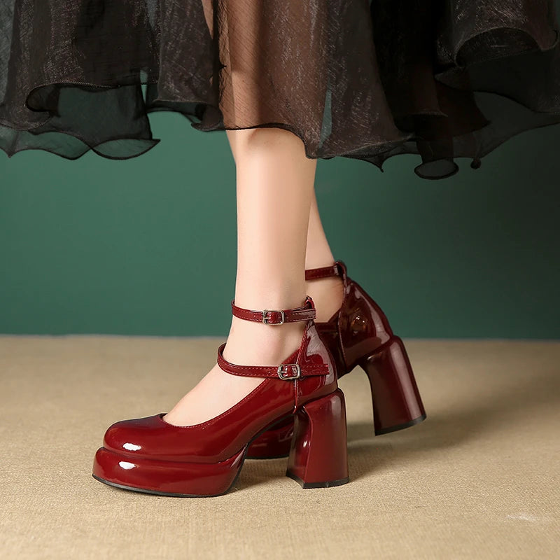 Stylish Work Outfits, Outfit Summer Ideas Patent Leather Mary Jane High Heels Stylish Work Outfits, Outfit Summer Ideas Patent Leather Mary Jane High Heels
