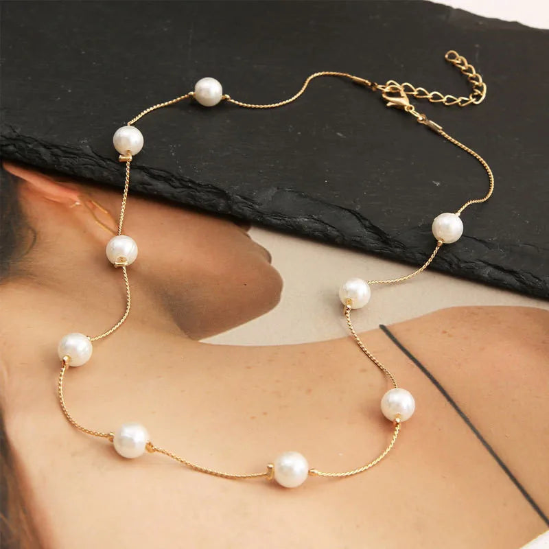 Stylish Work Outfits, Outfit Summer Ideas Pearl Chain Necklace Stylish Work Outfits, Outfit Summer Ideas Pearl Chain Necklace
