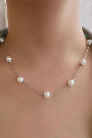 Stylish Work Outfits, Outfit Summer Ideas Pearl Chain Necklace