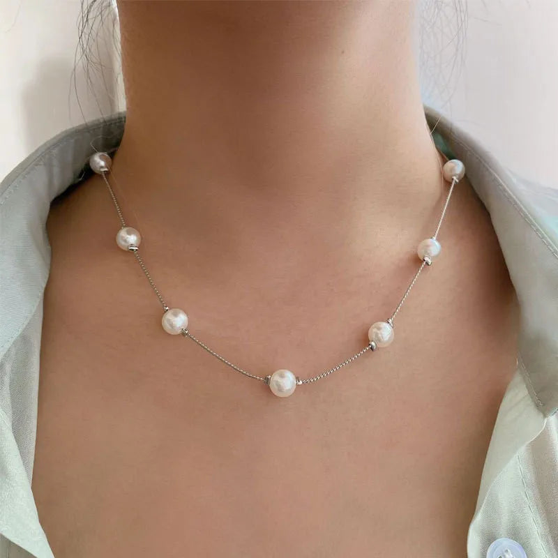 Stylish Work Outfits, Outfit Summer Ideas Pearl Chain Necklace Stylish Work Outfits, Outfit Summer Ideas Pearl Chain Necklace