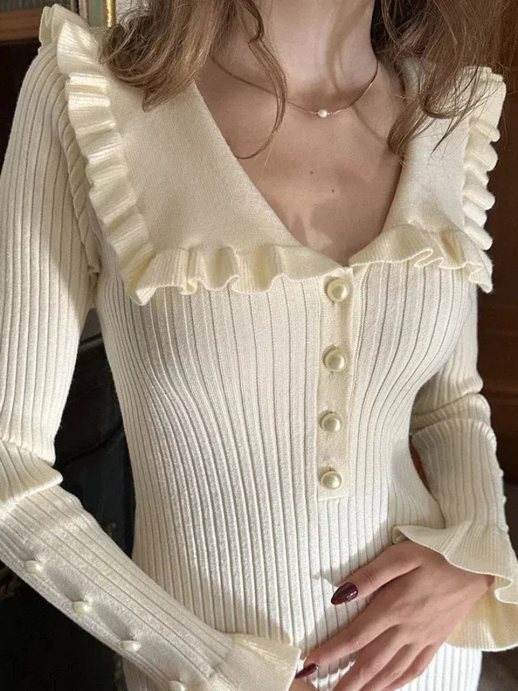 Stylish Work Outfits, Outfit Summer Ideas Peter Pan Collar Ribbed Midi Dress Stylish Work Outfits, Outfit Summer Ideas Peter Pan Collar Ribbed Midi Dress