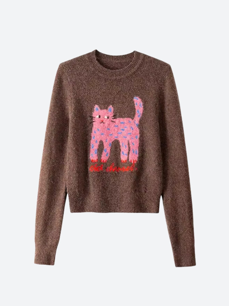Stylish Work Outfits, Outfit Summer Ideas Pink Cat Sweater Stylish Work Outfits, Outfit Summer Ideas Pink Cat Sweater
