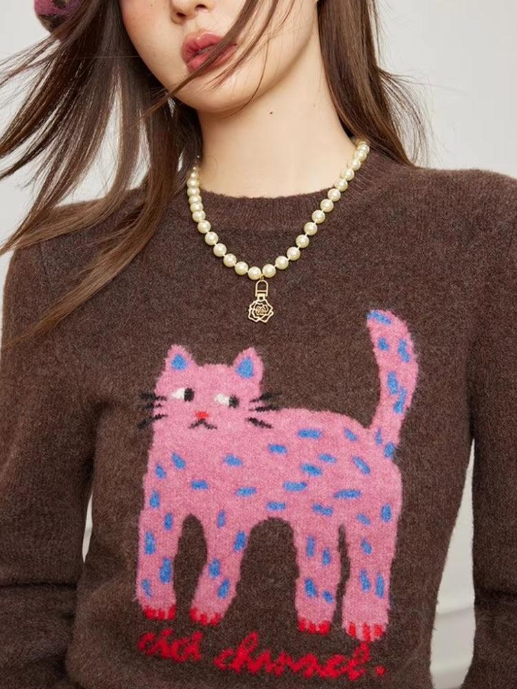 Stylish Work Outfits, Outfit Summer Ideas Pink Cat Sweater Stylish Work Outfits, Outfit Summer Ideas Pink Cat Sweater