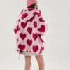 Stylish Work Outfits, Outfit Summer Ideas Pink Heart Pattern Hooded Jacket