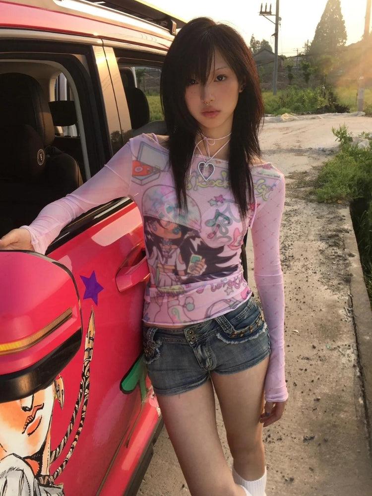 Stylish Work Outfits, Outfit Summer Ideas Pink Mesh Top